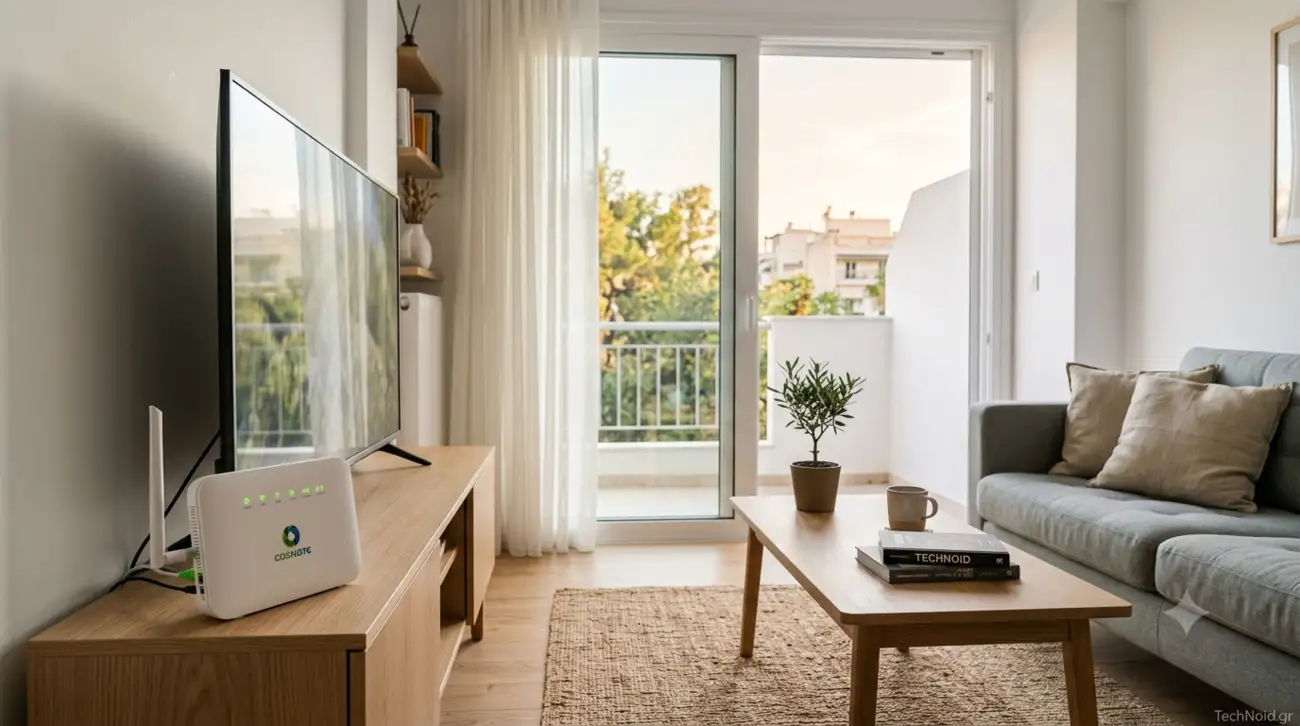 Cosmote: Τι σημαίνει για το router σου η αλλαγή όρων από τις 25 Ιουλίου Router και decoder Cosmote σε σαλόνι ελληνικού σπιτιού