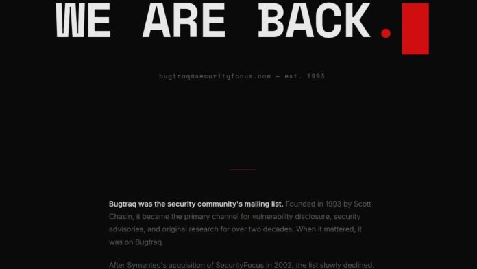 Bugtraq: Η θρυλική λίστα cybersecurity επιστρέφει δυναμικά Bugtraq: Η θρυλική λίστα cybersecurity επιστρέφει δυναμικά